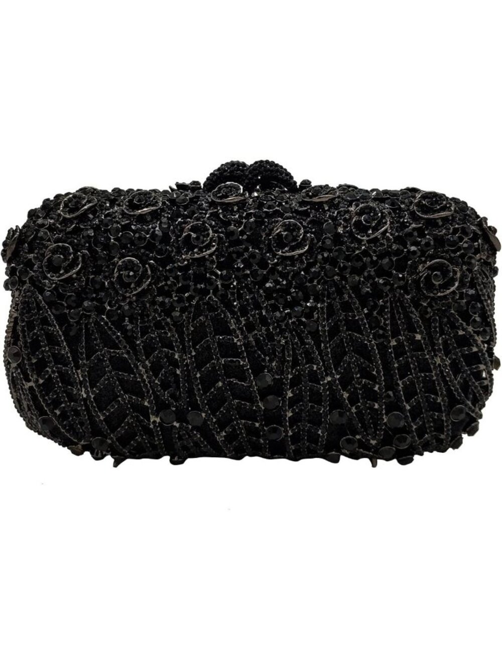 Elegant Rhinestone Flower Clutch Purse for Women - Formal Evening Bag, Mini